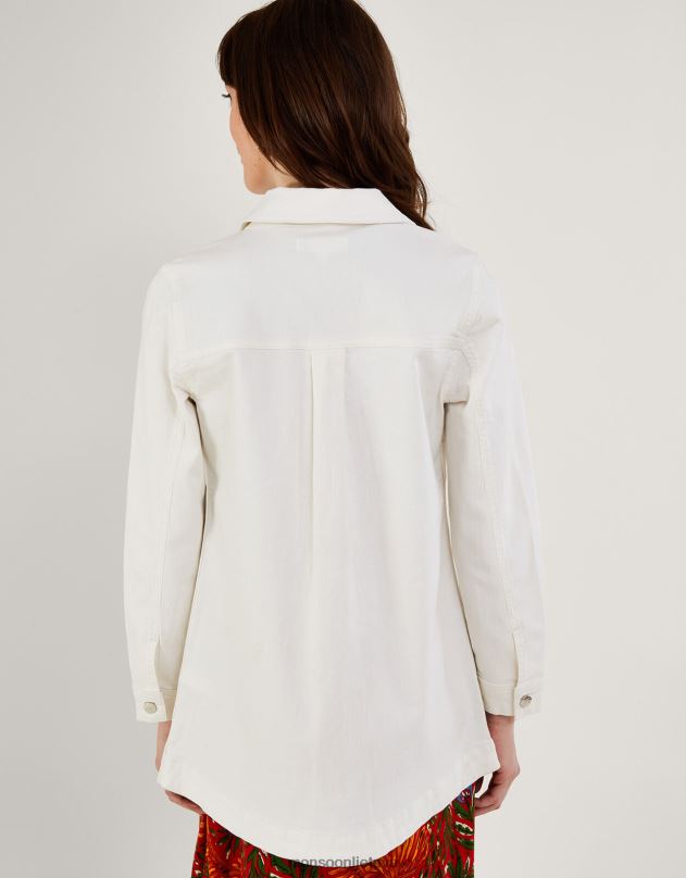 Monsoon „mindy“ džinsinė striukė su ilgomis linijomis moterys natūralus (ekru) apranga DPXBJ260