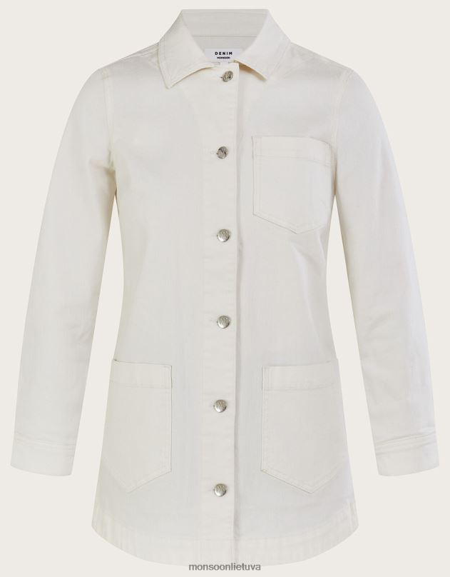 Monsoon „mindy“ džinsinė striukė su ilgomis linijomis moterys natūralus (ekru) apranga DPXBJ260