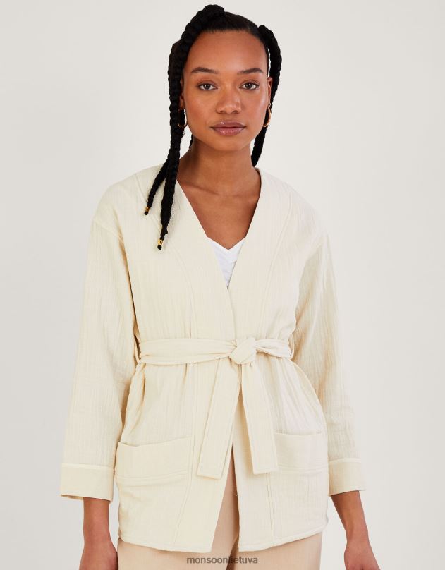 Monsoon paprastas kišeninis kaklaraištis moterys kremas apranga DPXBJ310