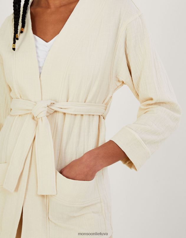 Monsoon paprastas kišeninis kaklaraištis moterys kremas apranga DPXBJ310