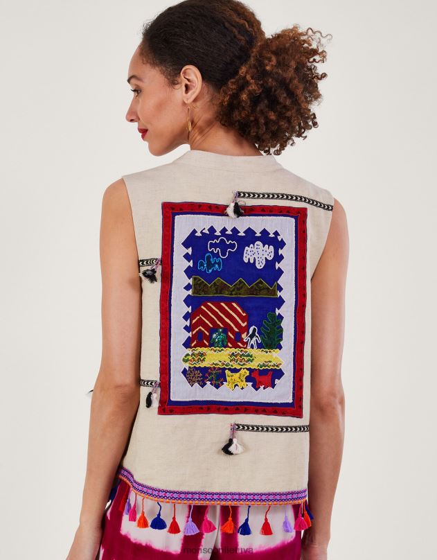 Monsoon siuvinėta kutų liemenė moterys stilingas apranga DPXBJ317