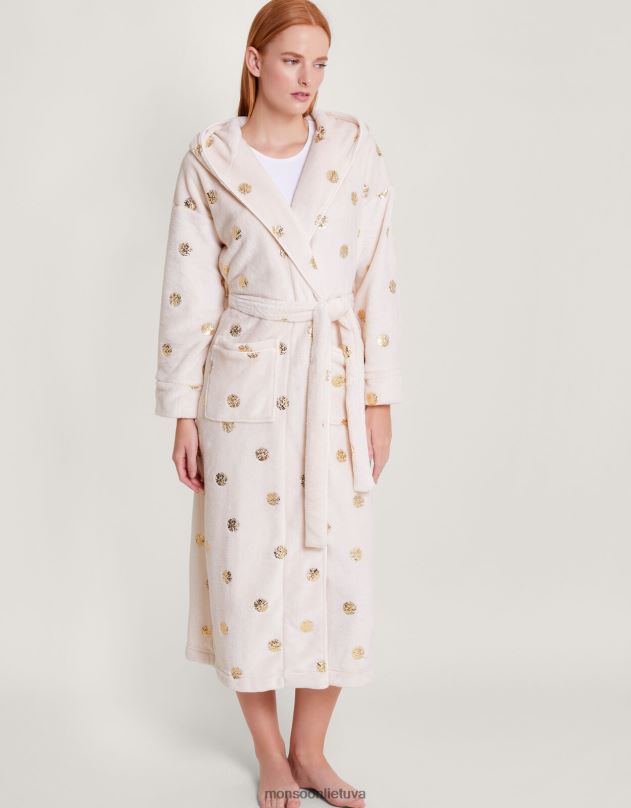 Monsoon dėmių folijos chalatas su gobtuvu moterys dramblio kaulo apranga DPXBJ462