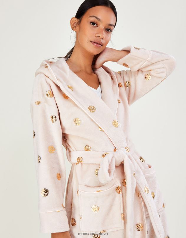 Monsoon dėmių folijos chalatas su gobtuvu moterys dramblio kaulo apranga DPXBJ462