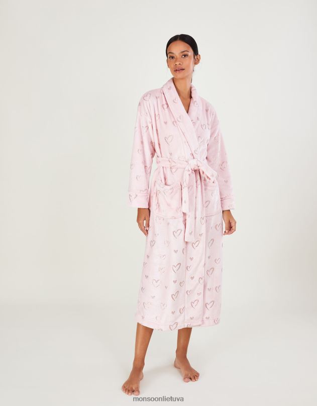 Monsoon širdies folijos chalatas moterys rožinis apranga DPXBJ466