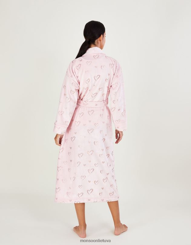 Monsoon širdies folijos chalatas moterys rožinis apranga DPXBJ466