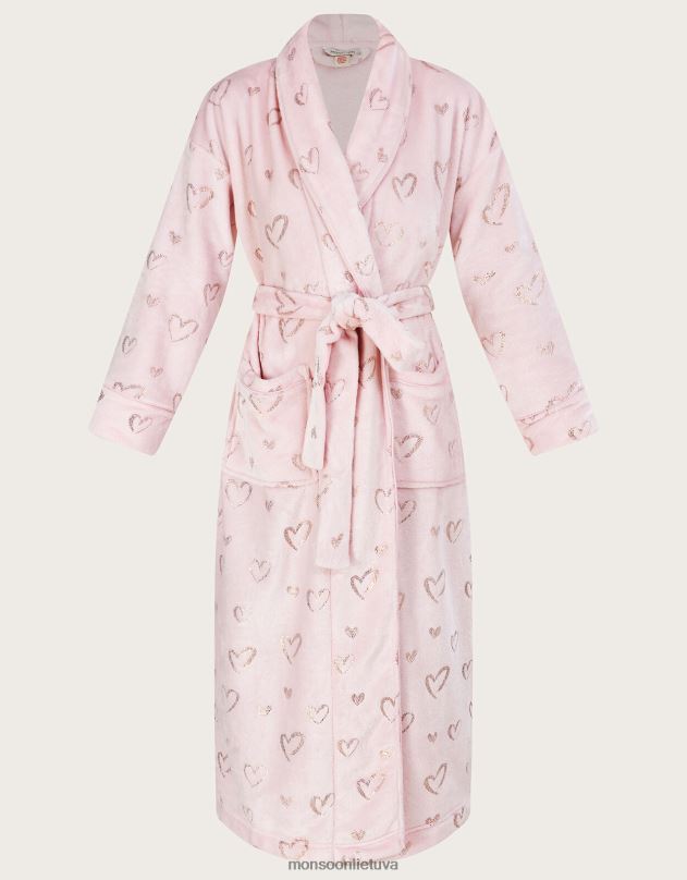 Monsoon širdies folijos chalatas moterys rožinis apranga DPXBJ466