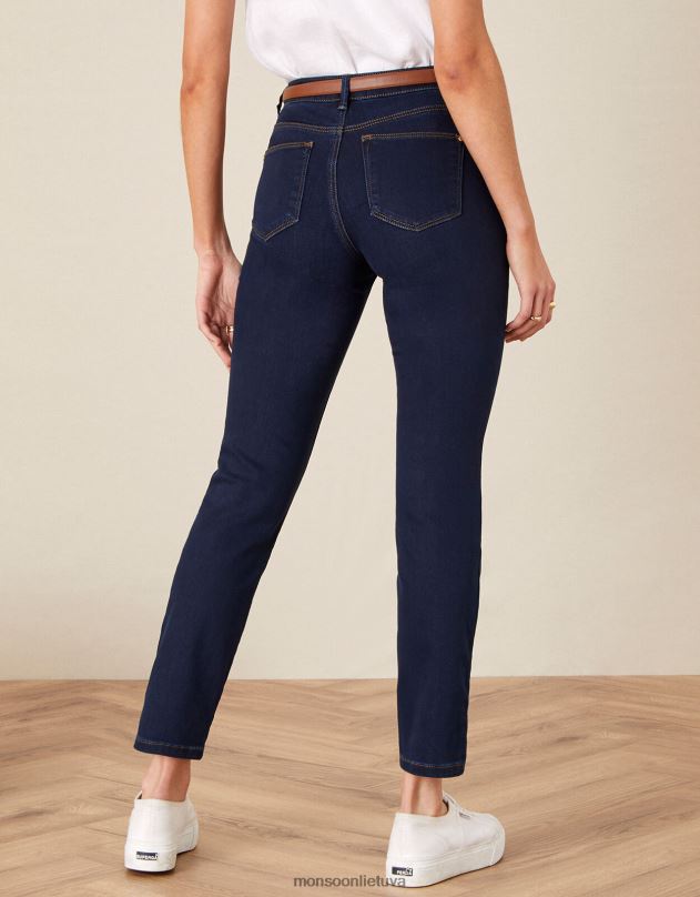 Monsoon azura aukščiausios kokybės įprasti džinsai su tvariu audiniu moterys mėlyna (tamsiai mėlyna) apranga DPXBJ1158
