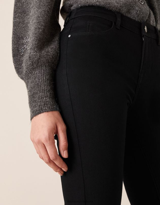 Monsoon azura premium trumpo ilgio džinsai moterys juodas apranga DPXBJ1167