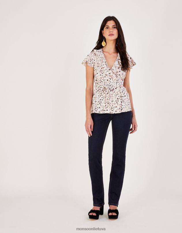 Monsoon bella tiesūs džinsiniai džinsai su tausojančia medvilne moterys mėlyna (indigo) apranga DPXBJ618