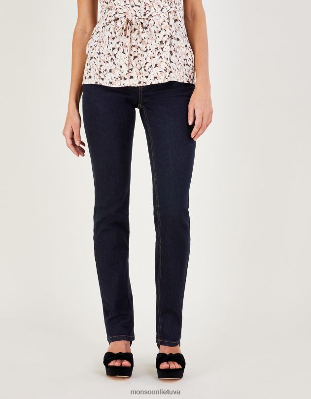 Monsoon bella tiesūs džinsiniai džinsai su tausojančia medvilne moterys mėlyna (indigo) apranga DPXBJ618