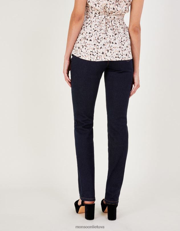 Monsoon bella tiesūs džinsiniai džinsai su tausojančia medvilne moterys mėlyna (indigo) apranga DPXBJ618