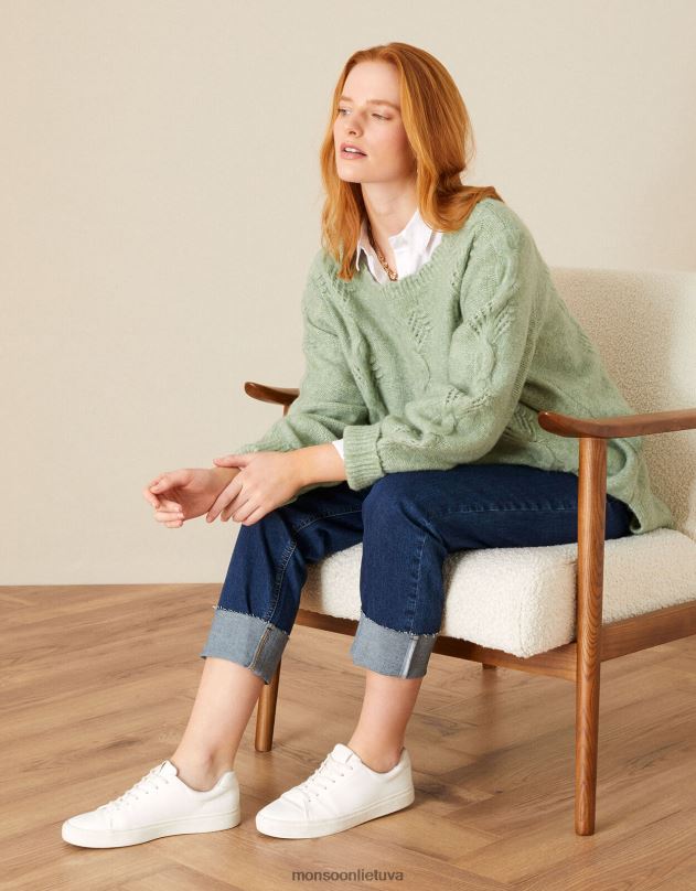 Monsoon džinsiniai džinsai su giliu rankogaliu moterys mėlyna (džinsinė mėlyna) apranga DPXBJ1085