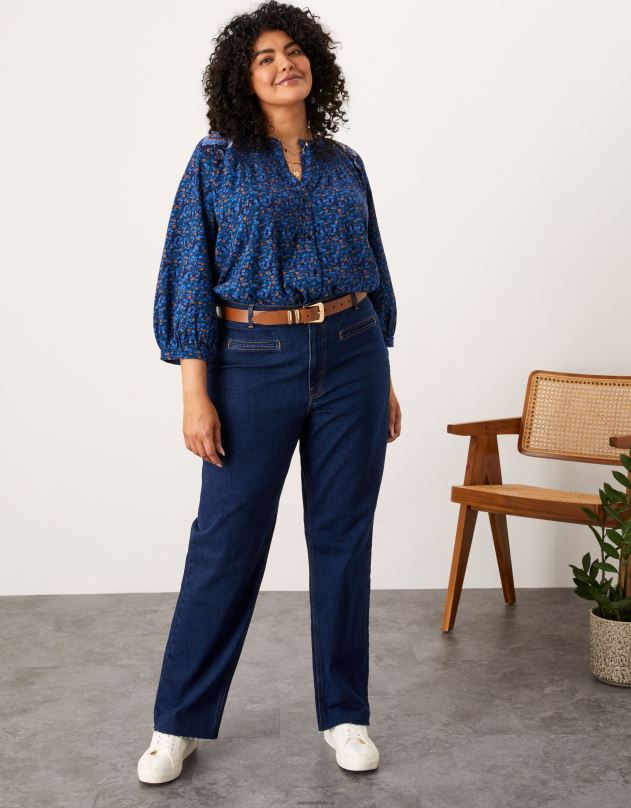 Monsoon džinsiniai džinsai su giliu rankogaliu moterys mėlyna (džinsinė mėlyna) apranga DPXBJ1085