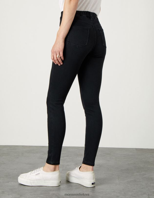 Monsoon janey premium-touch džegingi moterys juodas apranga DPXBJ1147