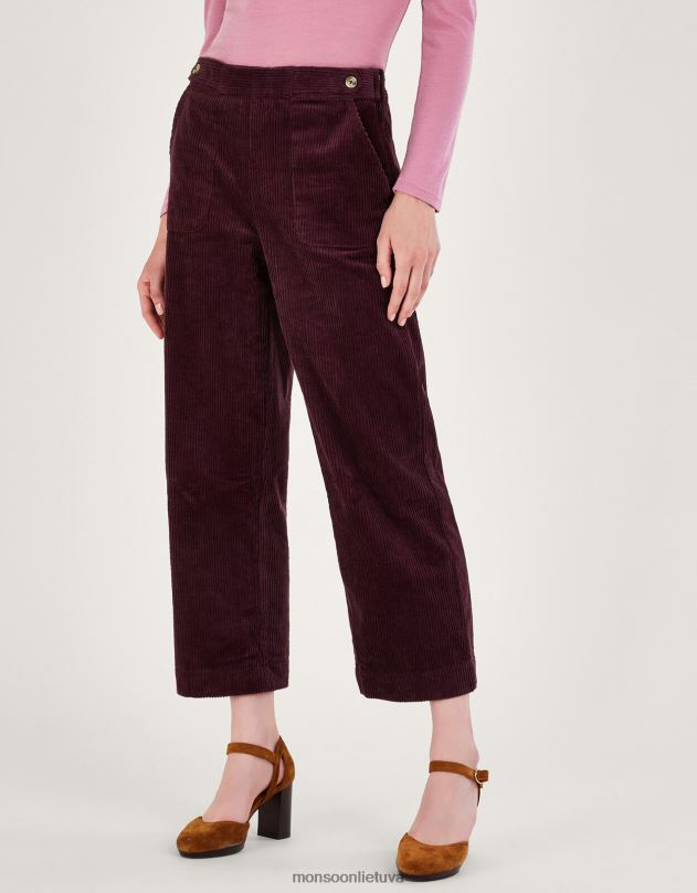 Monsoon kelnės su virvele moterys violetinė (slyva) apranga DPXBJ529