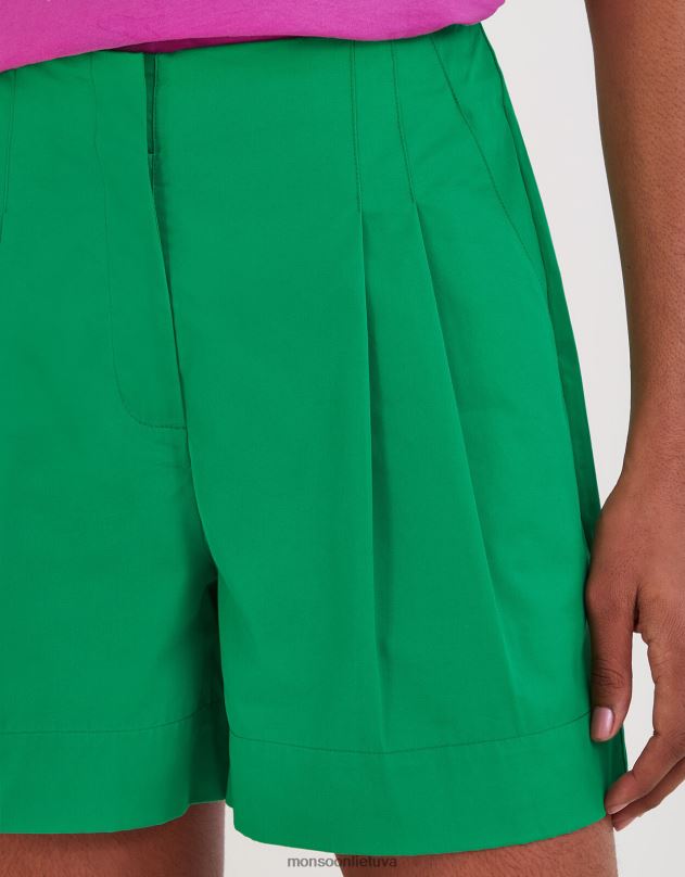 Monsoon lilly struktūros šortai moterys žalias apranga DPXBJ348