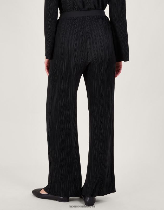 Monsoon peta plisse kelnes moterys juodas apranga DPXBJ100