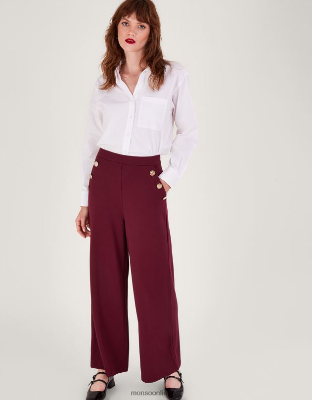 Monsoon priya ponte kelnės moterys raudona (uogų) apranga DPXBJ84