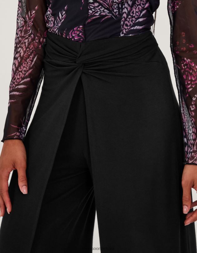 Monsoon suvynioti kelnes moterys juodas apranga DPXBJ102