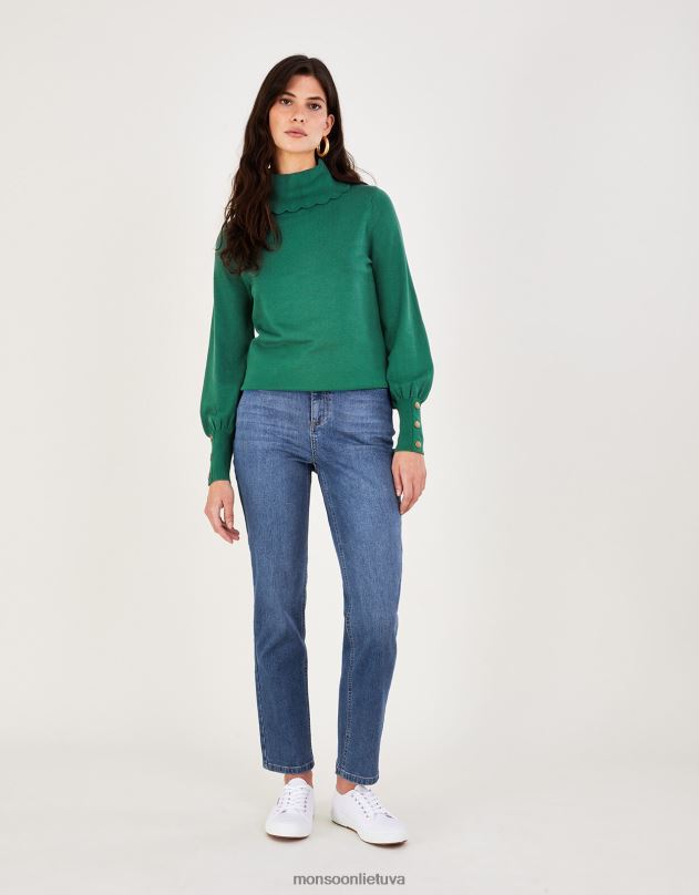 Monsoon vaikinas tiesios kojos džinsiniai džinsai moterys mėlyna (džinsinė mėlyna) apranga DPXBJ951