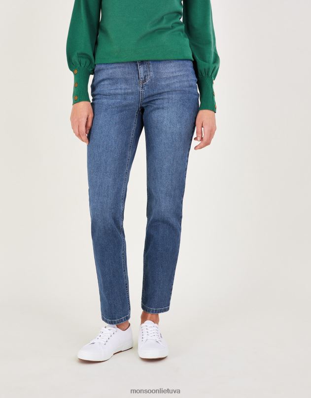 Monsoon vaikinas tiesios kojos džinsiniai džinsai moterys mėlyna (džinsinė mėlyna) apranga DPXBJ951
