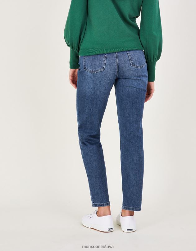 Monsoon vaikinas tiesios kojos džinsiniai džinsai moterys mėlyna (džinsinė mėlyna) apranga DPXBJ951