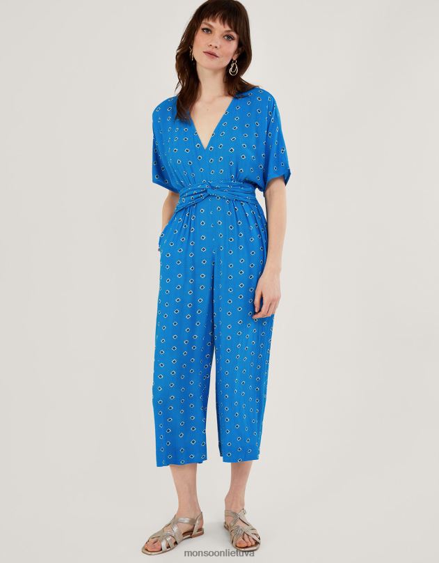 Monsoon Deimantinio rašto kombinezonas su lenzing ecovero moterys mėlyna apranga DPXBJ268