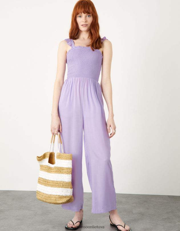 Monsoon Kombinezonas su rubininiais raukiniais moterys violetinė (alyvinė) apranga DPXBJ697