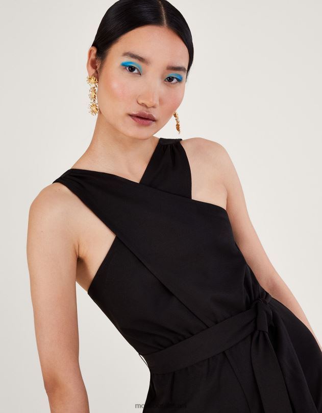 Monsoon megztinis išmanus cross-over kombinezonas moterys juodas apranga DPXBJ136