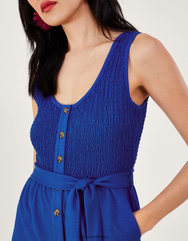 Monsoon shirred kombinezonas moterys mėlyna (kobalto) apranga DPXBJ265