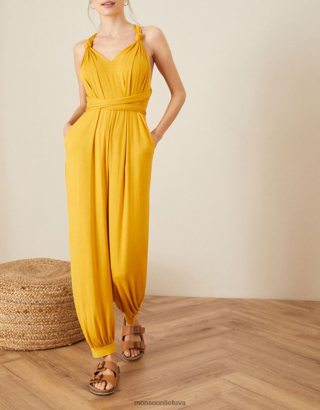 Monsoon tina twist me kaklaraištis kombinezonas moterys geltona (ochra) apranga DPXBJ1128