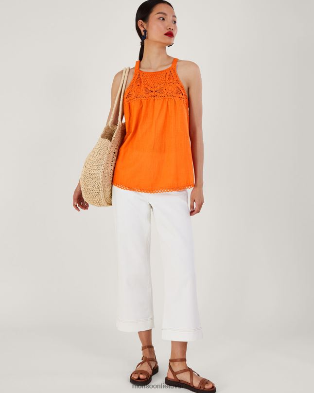 Monsoon nertos iškirptės apynasris moterys oranžinė apranga DPXBJ678