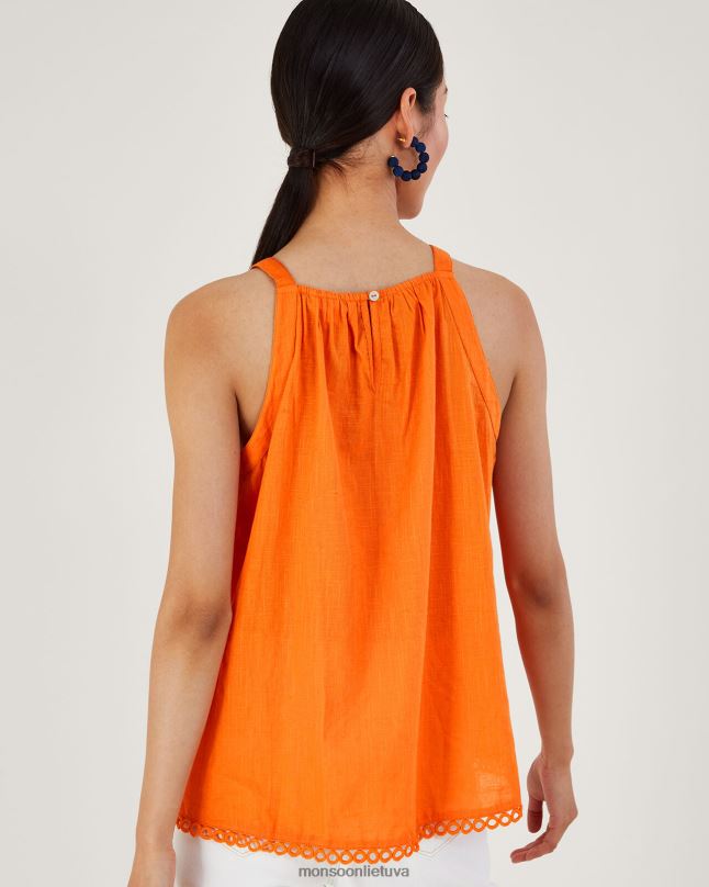 Monsoon nertos iškirptės apynasris moterys oranžinė apranga DPXBJ678
