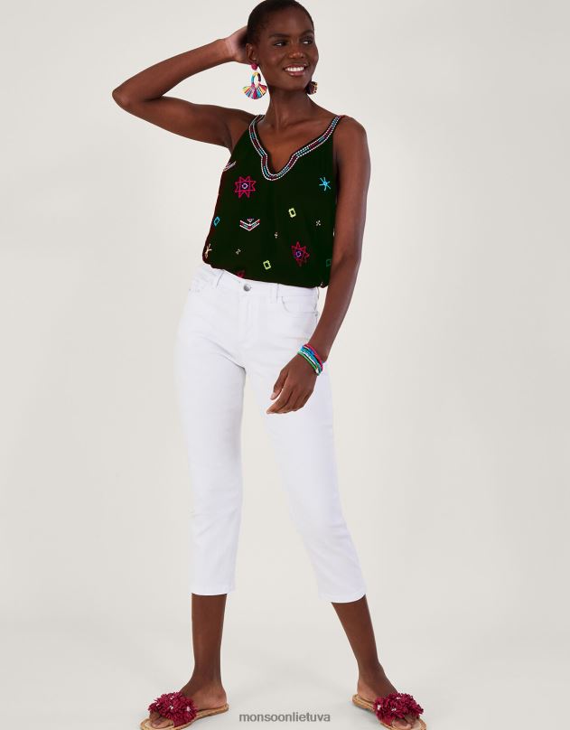 Monsoon siuvinėtu motyvu „Cami“ viršutinė dalis su lenzing ecovero moterys juodas apranga DPXBJ670