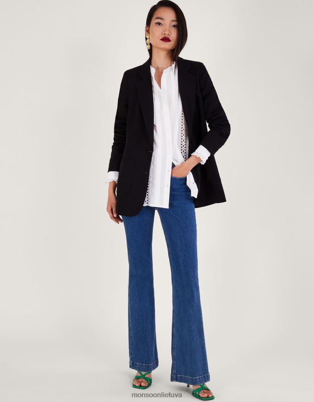 Monsoon broderie marškinėliai moterys baltas apranga DPXBJ132