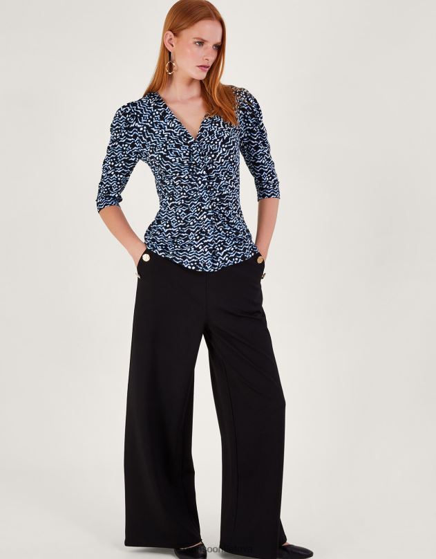 Monsoon gio print palaidinė moterys juodas apranga DPXBJ74