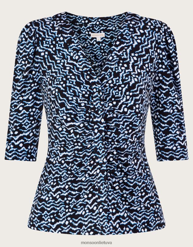 Monsoon gio print palaidinė moterys juodas apranga DPXBJ74