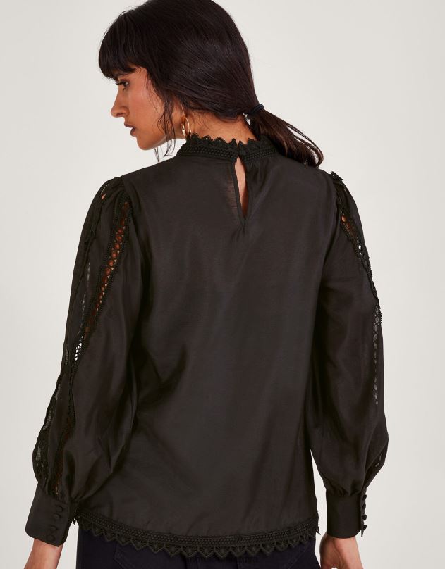 Monsoon lola drugelio palaidinė moterys juodas apranga DPXBJ101