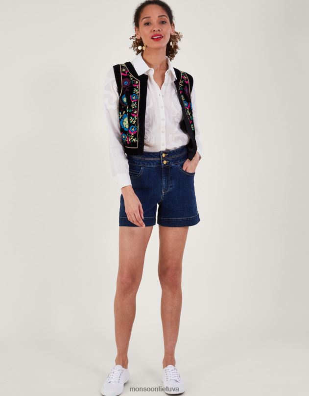 Monsoon palaidinė su aplikacijomis moterys dramblio kaulo apranga DPXBJ195