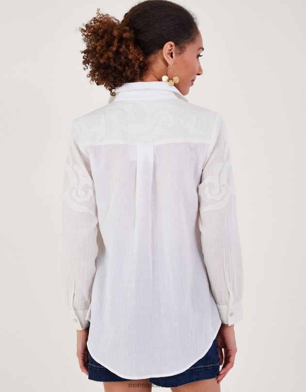 Monsoon palaidinė su aplikacijomis moterys dramblio kaulo apranga DPXBJ195