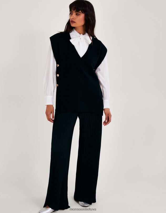 Monsoon Billie mygtuko šoninė juosta moterys juodas apranga DPXBJ38