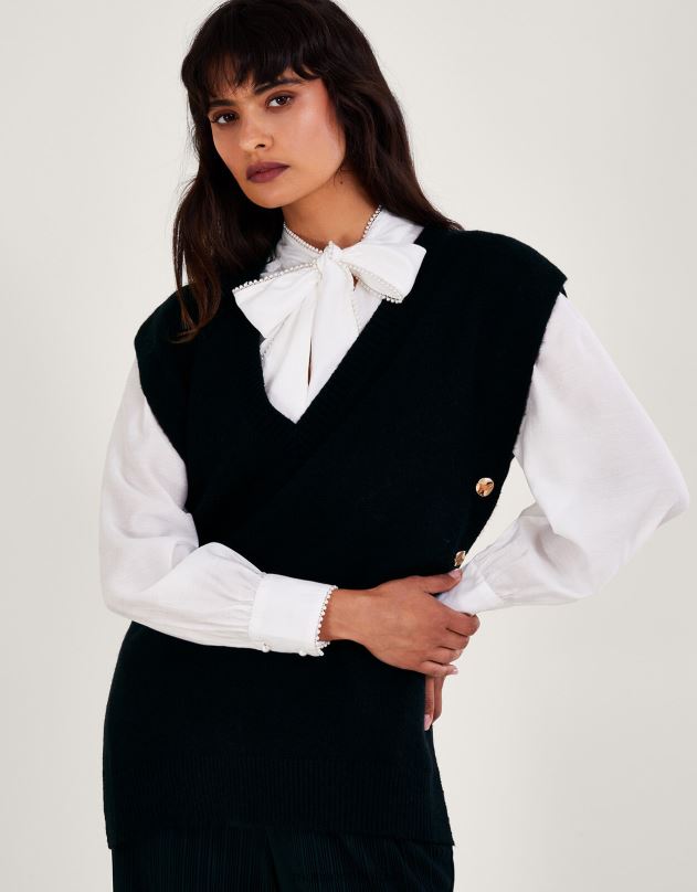 Monsoon Billie mygtuko šoninė juosta moterys juodas apranga DPXBJ38