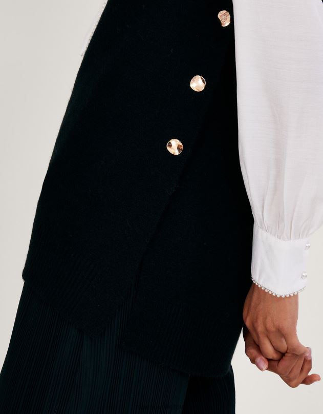 Monsoon Billie mygtuko šoninė juosta moterys juodas apranga DPXBJ38