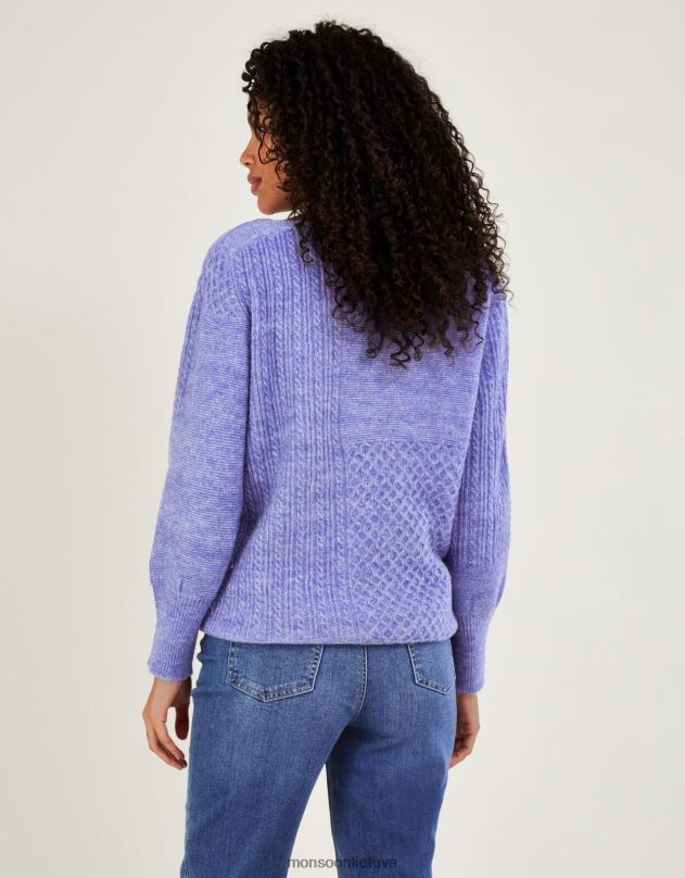 Monsoon Superminkštas dygsniuotas tunika megztinis su perdirbtu poliesteriu moterys mėlyna apranga DPXBJ523