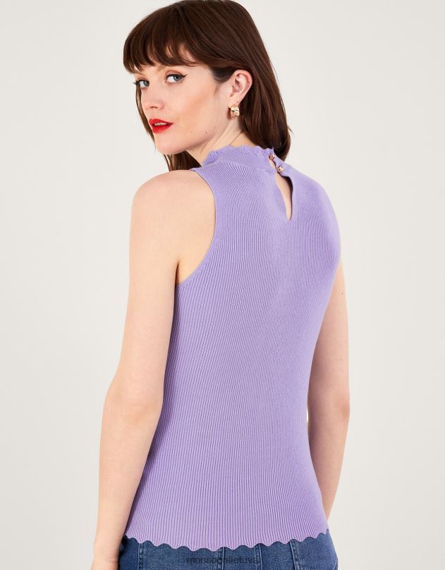 Monsoon briaunotas apynasrio kaklo viršus moterys violetinė (alyvinė) apranga DPXBJ240