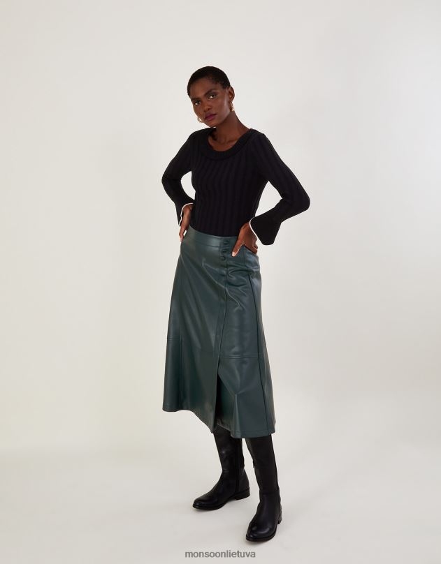 Monsoon išmanus briaunotas džemperis su lenzing ecovero moterys juodas apranga DPXBJ411