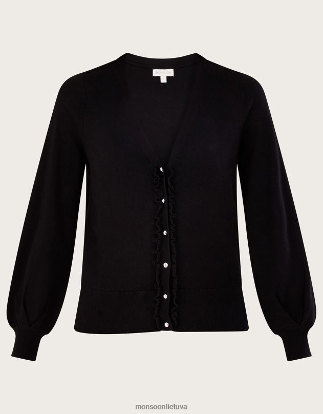 Monsoon klostuotas megztinis su lenzing ecovero moterys juodas apranga DPXBJ537