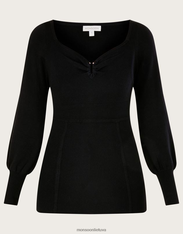 Monsoon liemeninis detalių džemperis su lenzing ecovero moterys juodas apranga DPXBJ419