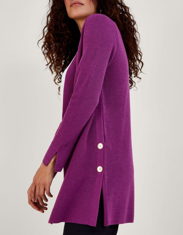 Monsoon megztinis su briaunomis ūdomis moterys violetinė apranga DPXBJ903