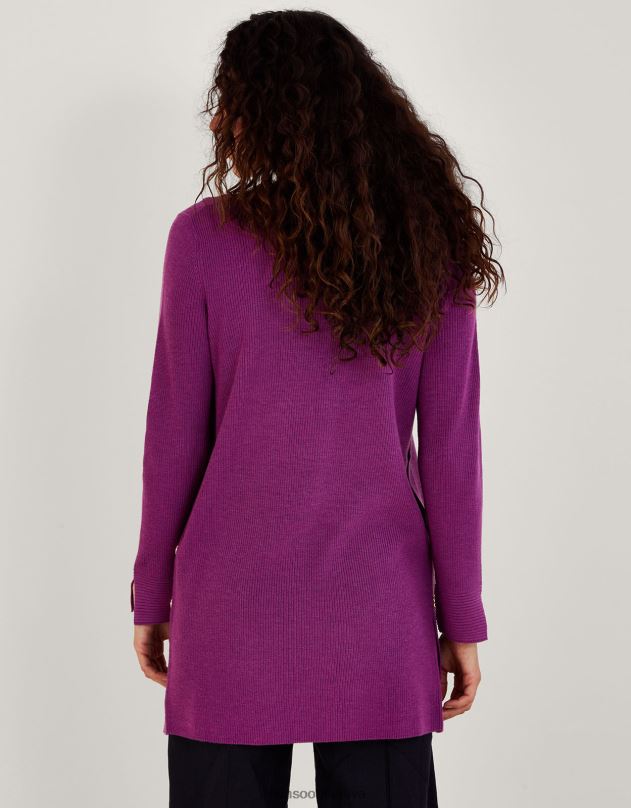 Monsoon megztinis su briaunomis ūdomis moterys violetinė apranga DPXBJ903